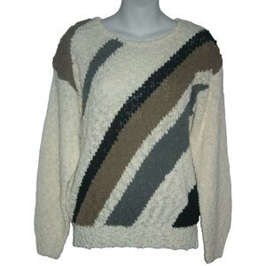 Vintage 80's Knitivo Sweater Ivory Retro Soft Girl Fuzzy egirl Grunge Dynasty